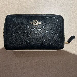 Coach Black Embossed Leather Wallet
